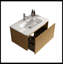 Ensemble de meuble-lavabo simple 29,90 po avec plateau en céramique Aringe-544146728
