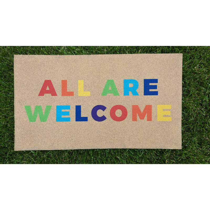 Tapis en fibre de coco naturel 28 po x 16 po All All Welcome