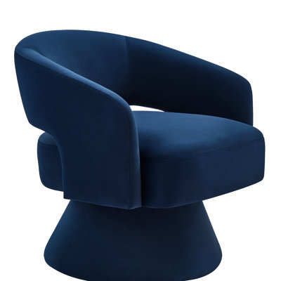 Chaise pivotante en velours bleu marine à 360 degrés, style moderne pour la maison, mobilier de chambre à coucher avec revêtement, intérieur décoratif