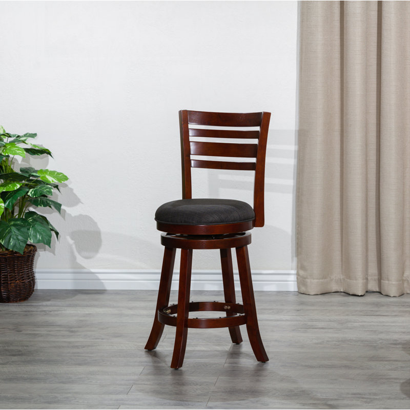 Tabouret pivotant à hauteur de comptoir, Gris anthracite, Cerisier