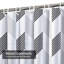 Rideau de douche géométrique à motif abstrait zigzag noir et blanc avec 12 crochets-1749223769