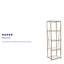 Koster 4 Shelf 64"H Cross Brace Glass Bookcase in Matte Gold - Tempered Glass Shelves