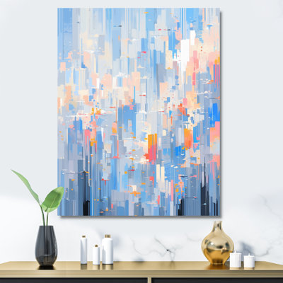 "Blue Pink Interlocking Perspectives", reproduction d'art sur toile