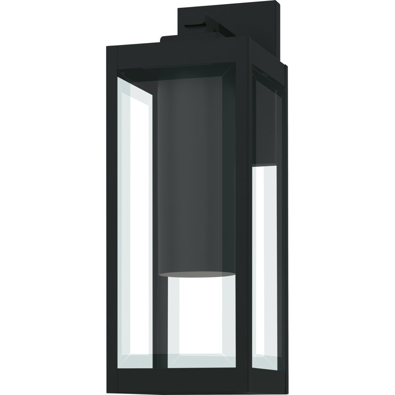 Wiebe 1-Light Earth Black Dark Sky Outdoor Wall Lantern, 17" H x 6" W x 7.5" D