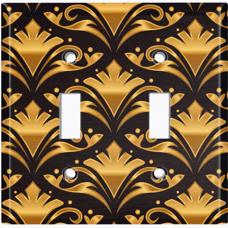 Patterned 2 - Gang Toggle Light Switch Standard Wall Plate