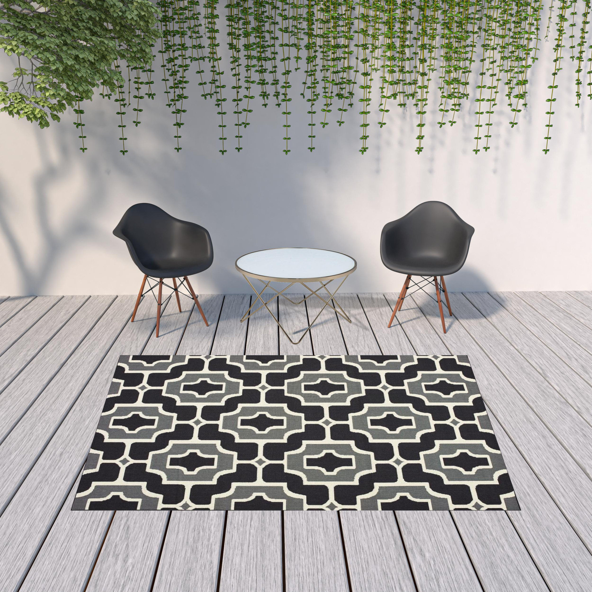 Willa Arlo™ Interiors Witherell Plaid Black/Gray Indoor / Outdoor Area ...