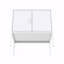 Armoire décorative moderne en métal 24 po - tablette réglable + pieds protecteurs de plancher (blanc)
