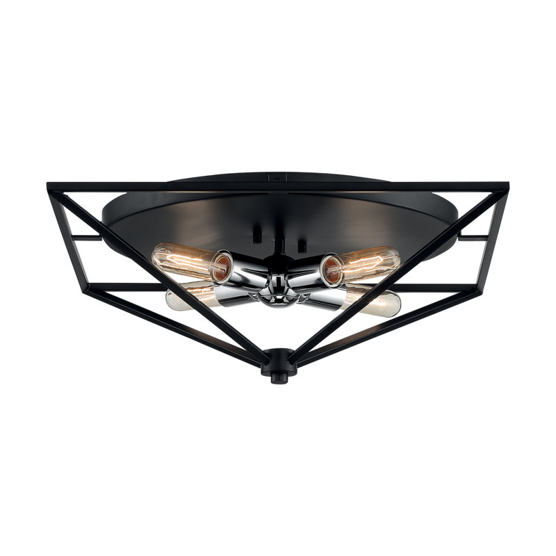 Plafonnier encastré géométrique à 4 lumières Palmerii, H 8 po x l 19 po x P 19 po
