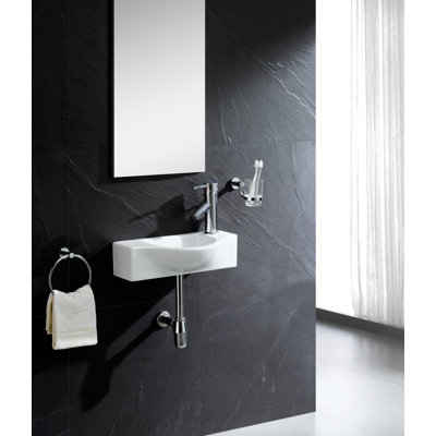Lavabo de salle de bain mural en céramique 18 po modern