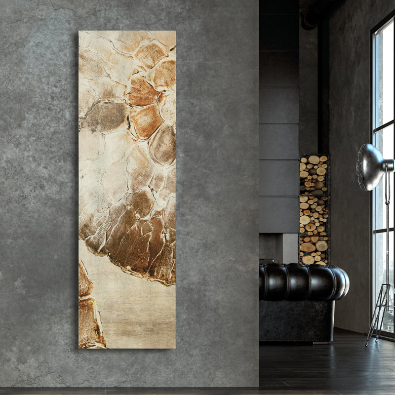 Golden Layers II 72" x 22" Gold Shagreen Abstract Canvas Wall Art