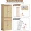 Armoire de rangement haute avec garde-manger en rotin avec portes et tablettes réglables pour armoire de salle de bain