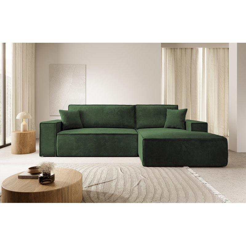 Chadman Sofa & Chaise, Right Hand Facing, Green