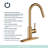 Pull Down Single Handle Kitchen Faucet With Deck Plate, Handles and Supply Lines-61413920