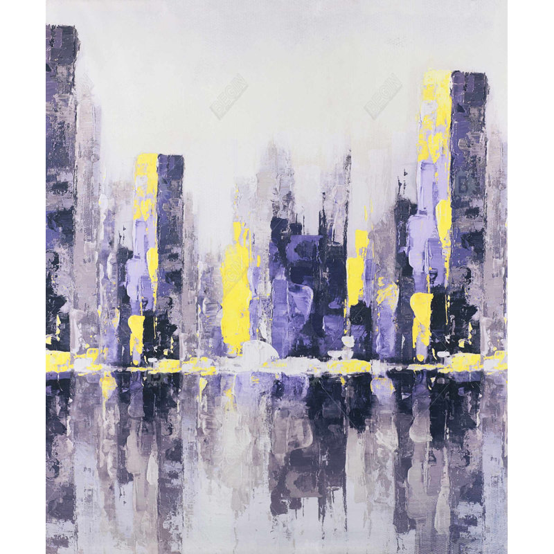 Abstrait, ville mauve - bureau de construction
