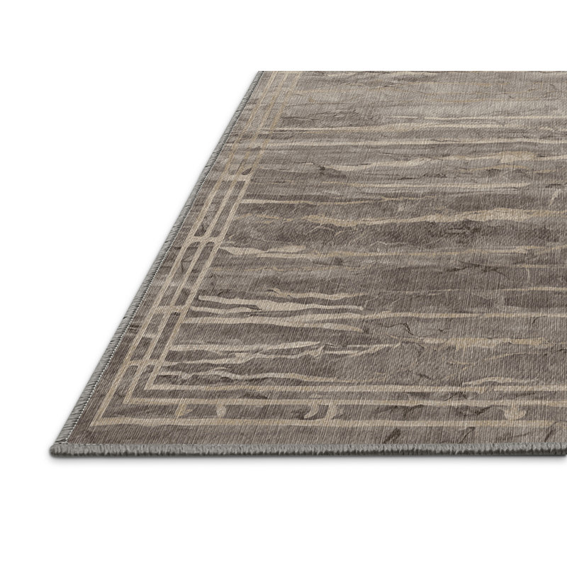 Machine Washable Gray Area Rug, Rectangle 2' x 3'