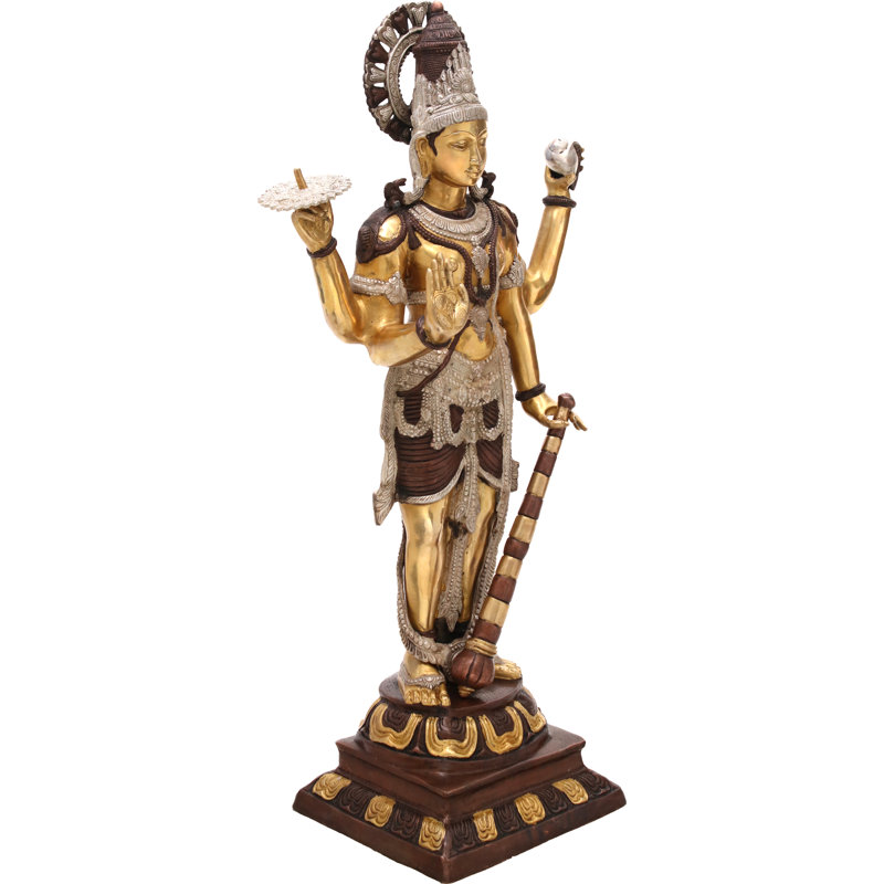 Bhagawan Vishnu, Brun, argent, or
