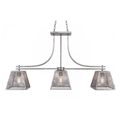 Luminaire suspendu linéaire pour îlot de cuisine 3 lumières Giusto