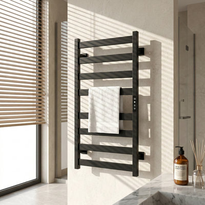 Electric Heated 8-bar Towel Warmer Rack Wall Mounted Towel Rack