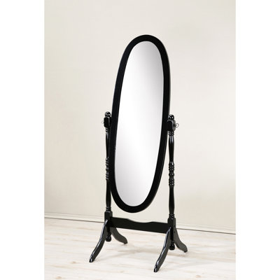 Plancher en bois noir - Miroir sur pied de style traditionnel Queen