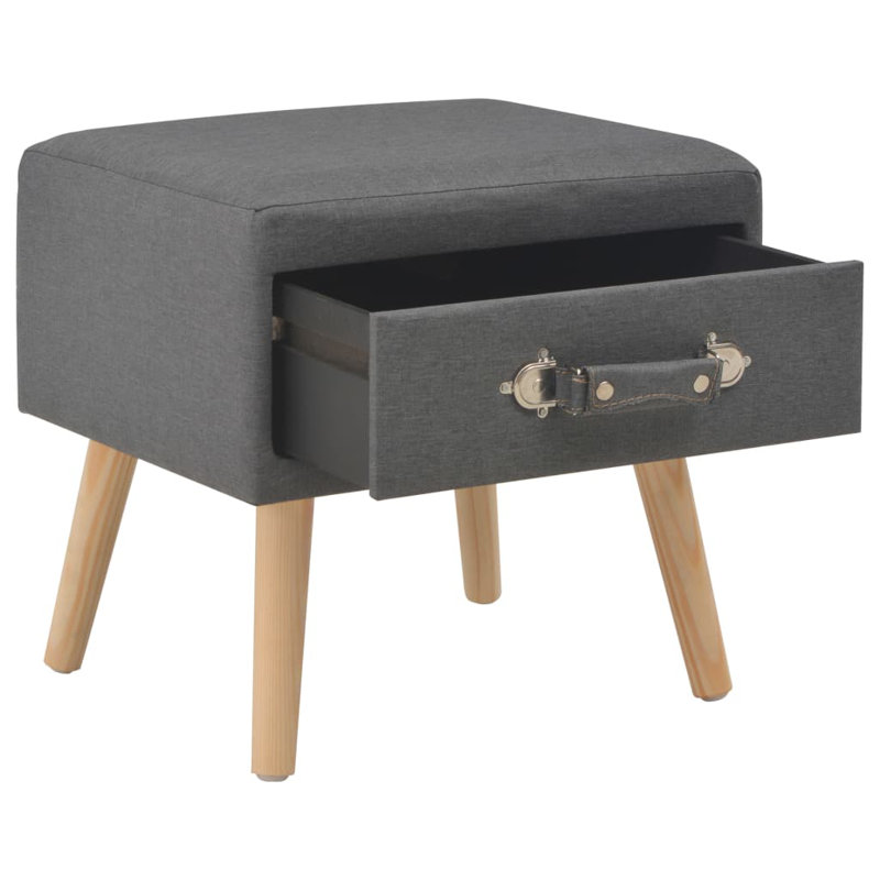 Parris 40cm W Bedside Table, Dark Grey