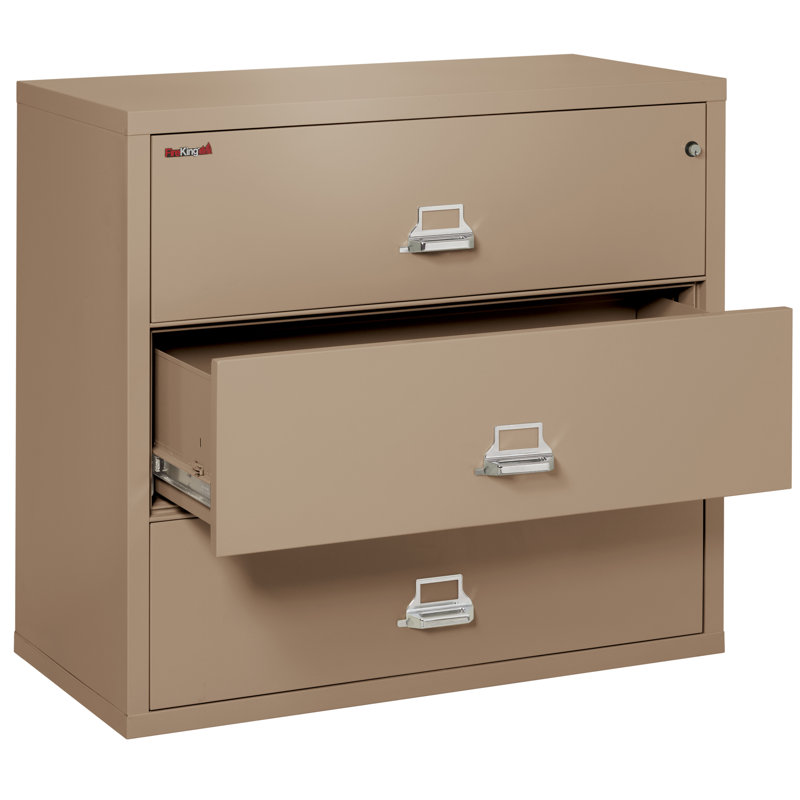3 - Drawer File Cabinet, Taupe, Key Lock