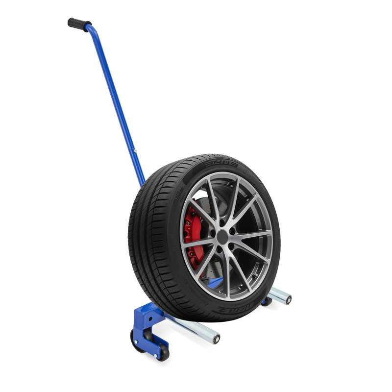 Heavy-Duty Adjustable Tire Dolly Cart, 500 lb Capacity for 12"-24" Wheels - Rolling Tire Moving & Lifting Tool for Truck/Car/ATV/Trailer, Garage & Workshop - Blue, 220kg Load-Bearing