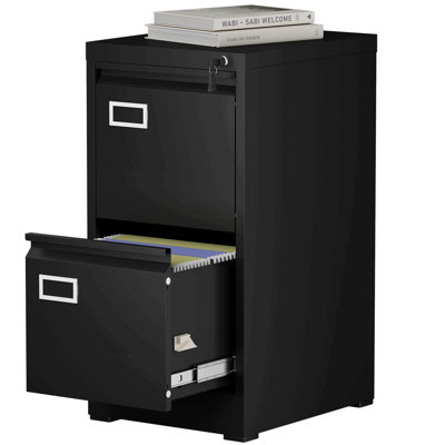 Classeur vertical à 2 tiroirs avec serrure, classeur vertical en métal pour bureau personnel