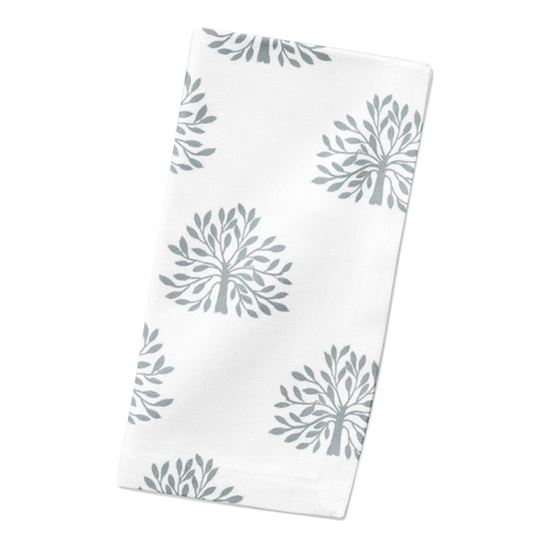 Serviette de table rectangulaire en coton, Blanc