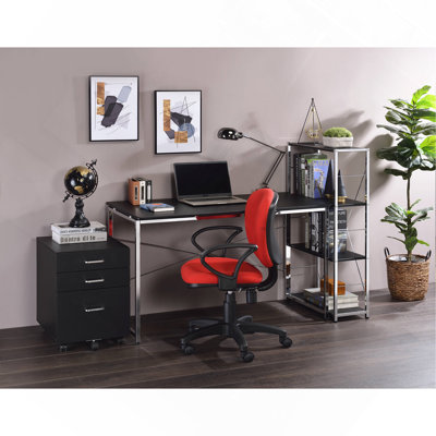 Bureau d'écriture noir et chrome