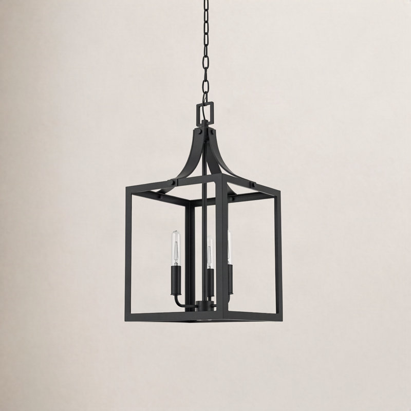 Lustre géométrique à 3 lumières Carla, Noir, Non, H 23,5 po x l 12 po x P 12 po