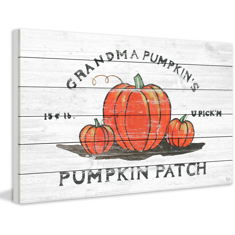« Grandma Pumpkin », art textuel sur bois sans cadre, H 12 po x l 18 po x P 1,5 po