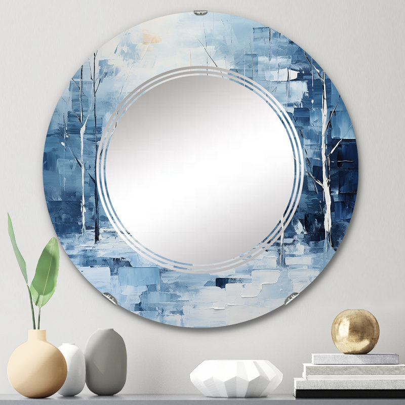 Miroir mural rond Idonis - Paysages, 24 po x 24 po