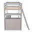 Lit mezzanine simple avec bureau, tablettes et 2 grands tiroirs - plateau gris-158087705-158087710