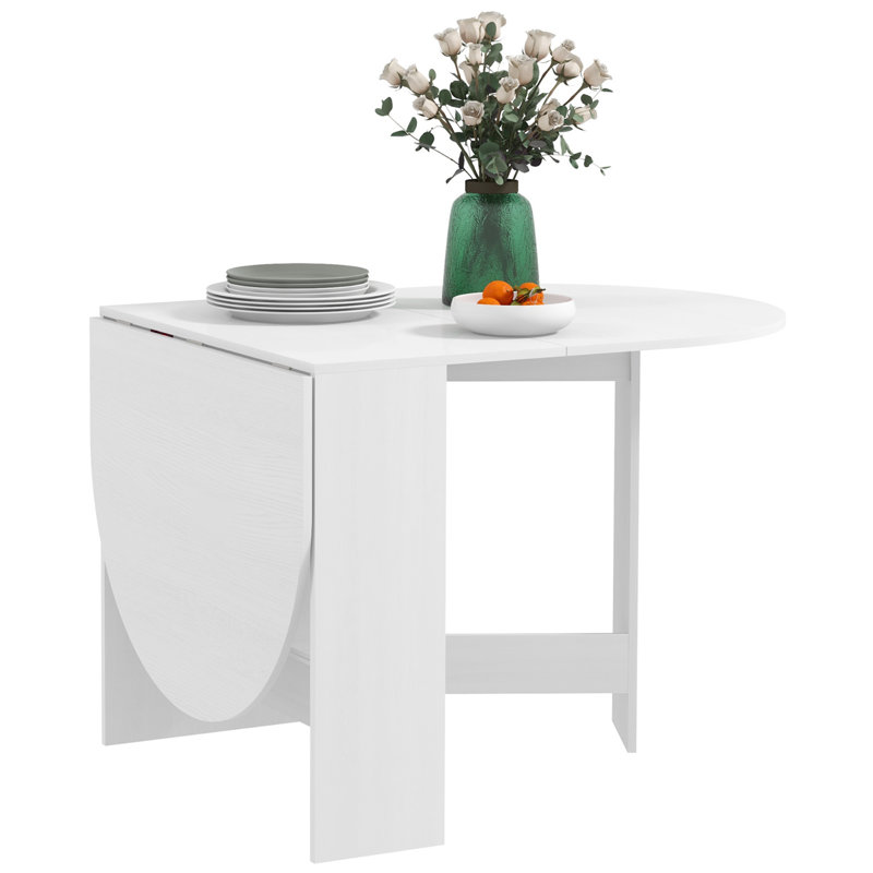 Extendable Oval Dining Table, White