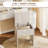 Vanity Desk with Lighted Mirror, Glass Top Dressing Table with Charging Station and Cushioned Storage Stool for Bedroom, White-69745671
