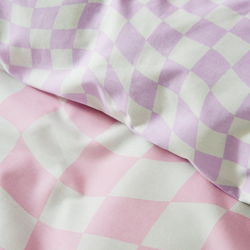 Cotton Blend Chequered Duvet Cover Set with Pillowcases, 200 x 200 cm