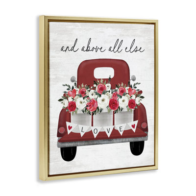 Cadre flottant surtout camion romantique, design par lettré et doublé