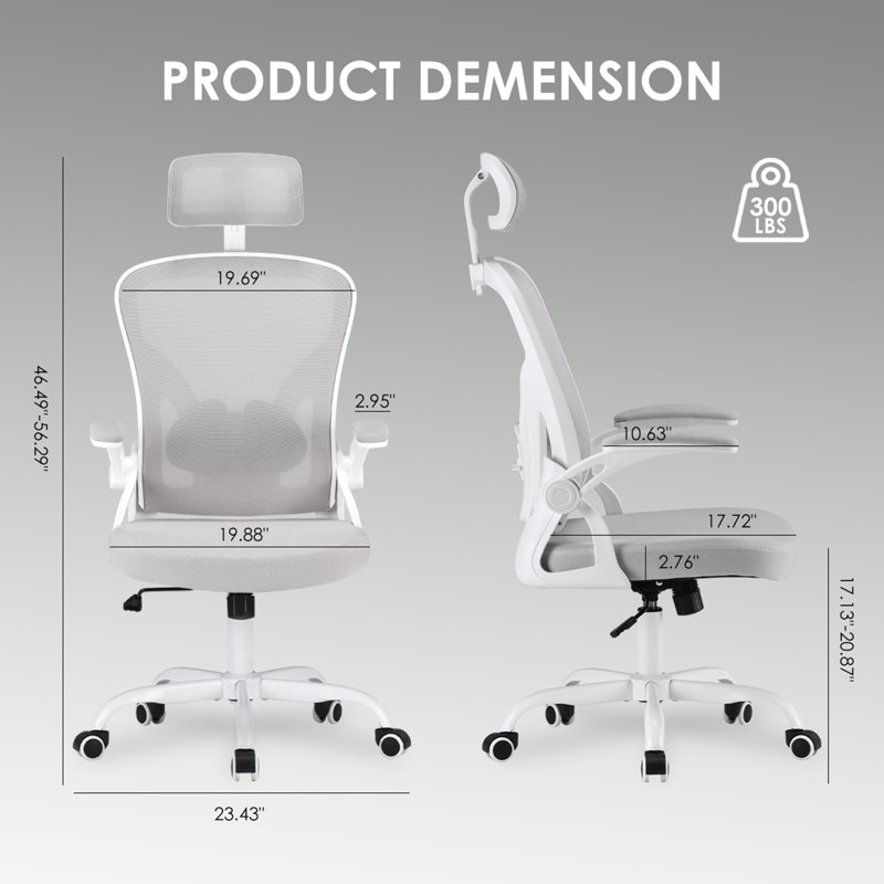 Ergonomic Office Chair, Home Office Desk Chair With Headrest, High Back Computer Chair With Armrests And Adjustable Lumbar Support For Home Office Study Room
