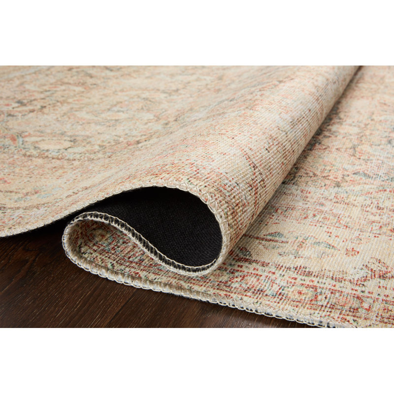 Tapis oriental oriental / naturel / abricot, Rectangle 2 pi x 5 pi