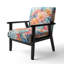 Coral Blue Abstract Still Lifes - Fauteuil rembourré contemporain, fauteuil d'appoint Still Life