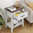 Nightstands Set of 2, End Table with Drawer, Side Table for Spaces, 2 Tiers Storage Shelves with Dresser, Bedside Table for Living Room, Bedroom, Dorm (2pcs-White)-1610280526