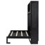 Black Full Size Bed With 3 Storage Cabinets For Sunglasses And Wallets, Reliable Pine Wood Build, Folding Tiny Homes Bed, X-Shaped Embellishment, Solid Wood, Easy To Up