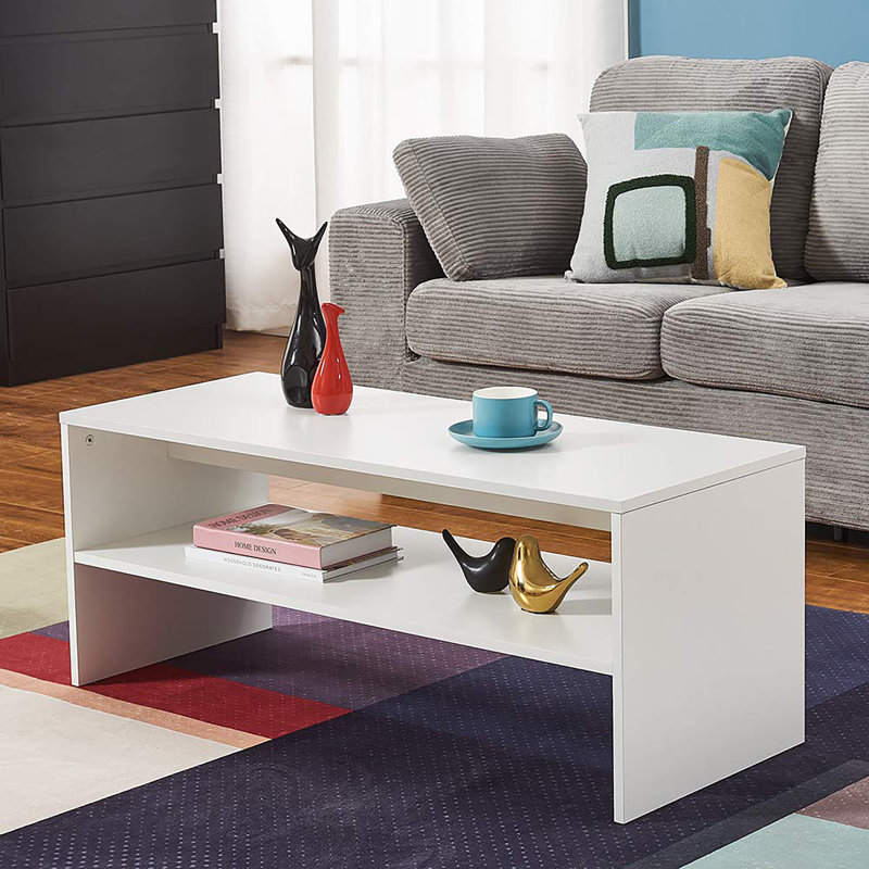 Coffee Table with Storage, White