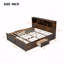 Structure de lit plateforme très grand en bois, tête de lit multi-rangement, USB-186041373