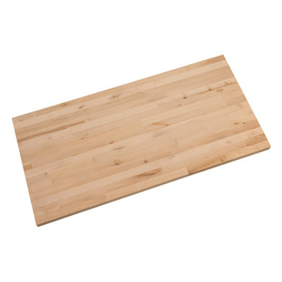 Birch Wood Unfinished 4 ft. L x 25 in. D x 1.5 in. T Eased Edge Butcher Block Countertop
