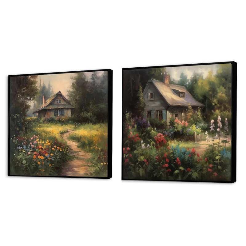 Cottage and Garden Oasis, Cadre flottant noir, H 16 po x l 33 po