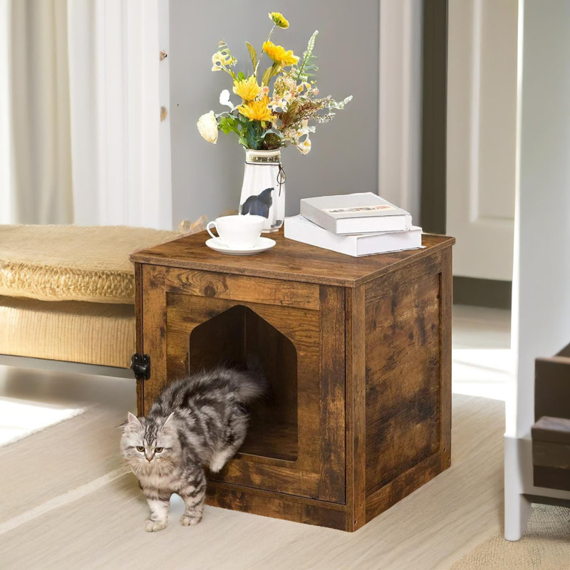 Rustic Industrial Cat Litter Box Enclosure