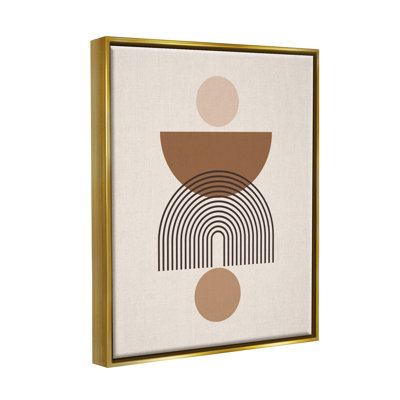 «Ivy Bronx Brown & Beige Shapes», art encadré sur toile flottante par LSR Design Studio