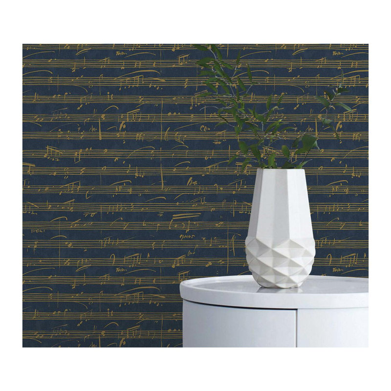MELODY Peel & Stick Abstract Roll, Navy/Gold