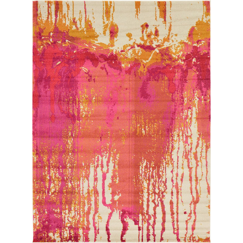 Tapis décoratif géométrique beige Estelle, Rectangle 9 pi x 12 pi